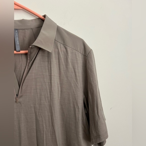 Arc'teryx Frame Polo Short Sleeve Shirt Size Medium Dark Cocoon Heather - Picture 2 of 6